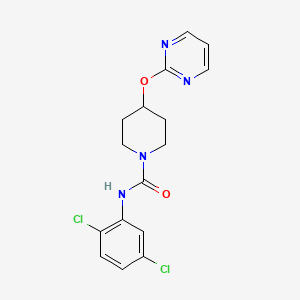 molecular formula C16H16Cl2N4O2 B12895482 N-(2,5-Dichlorophenyl)-4-[(pyrimidin-2-yl)oxy]piperidine-1-carboxamide CAS No. 823782-73-6