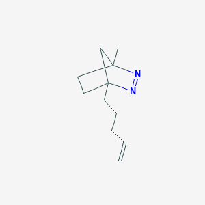 molecular formula C11H18N2 B128955 2,3-Diazabicyclo[2.2.1]hept-2-ene, 4-methyl-1-(pent-4-en-1-yl)- CAS No. 150667-99-5