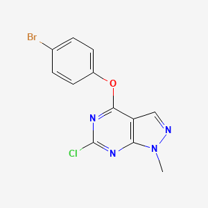 molecular formula C12H8BrClN4O B12895547 4-(4-Bromophenoxy)-6-chloro-1-methylpyrazolo[3,4-d]pyrimidine CAS No. 5413-98-9