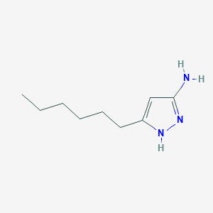 molecular formula C9H17N3 B12895579 5-hexyl-1H-pyrazol-3-amine CAS No. 872266-55-2