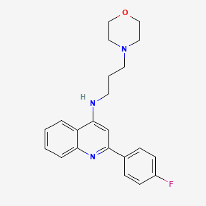 molecular formula C22H24FN3O B12895583 4-Quinolinamine, 2-(4-fluorophenyl)-N-[3-(4-morpholinyl)propyl]- CAS No. 510755-18-7