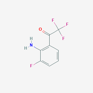 molecular formula C8H5F4NO B1289559 1-(2-Amino-3-fluorophenyl)-2,2,2-trifluoroethanone CAS No. 1448858-55-6