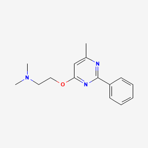 molecular formula C15H19N3O B12895679 N,N-Dimethyl-2-[(6-methyl-2-phenylpyrimidin-4-yl)oxy]ethan-1-amine CAS No. 90185-74-3
