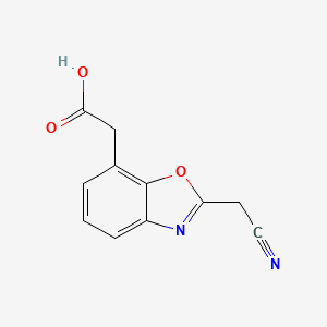 molecular formula C11H8N2O3 B12895757 2-(Cyanomethyl)benzo[d]oxazole-7-acetic acid 