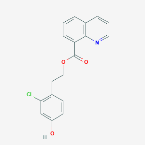 molecular formula C18H14ClNO3 B12895780 2-Chloro-4-hydroxyphenethyl quinoline-8-carboxylate 