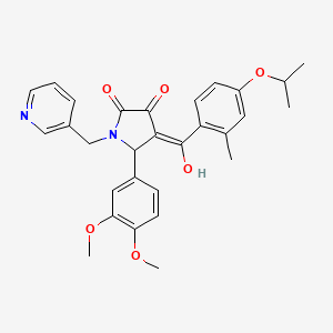 molecular formula C29H30N2O6 B12895786 5-(3,4-Dimethoxyphenyl)-3-hydroxy-4-(4-isopropoxy-2-methylbenzoyl)-1-(pyridin-3-ylmethyl)-1H-pyrrol-2(5H)-one CAS No. 384797-26-6