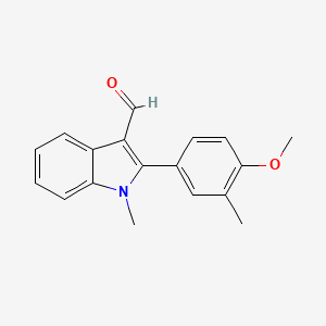 molecular formula C18H17NO2 B12895800 2-(4-Methoxy-3-methylphenyl)-1-methyl-1H-indole-3-carbaldehyde CAS No. 61843-49-0
