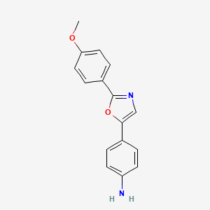 molecular formula C16H14N2O2 B12895879 4-[2-(4-Methoxyphenyl)-1,3-oxazol-5-yl]aniline CAS No. 89752-96-5