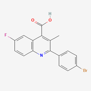molecular formula C17H11BrFNO2 B12895898 2-(4-Bromophenyl)-6-fluoro-3-methylquinoline-4-carboxylic acid CAS No. 130507-37-8