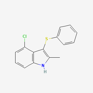 molecular formula C15H12ClNS B12895923 4-Chloro-2-methyl-3-(phenylsulfanyl)-1H-indole CAS No. 628736-19-6