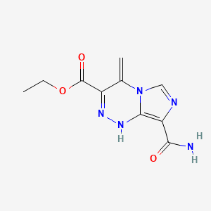 molecular formula C10H11N5O3 B12895936 Ethyl 8-carbamoyl-4-methylene-1,4-dihydroimidazo[5,1-c][1,2,4]triazine-3-carboxylate CAS No. 78695-90-6