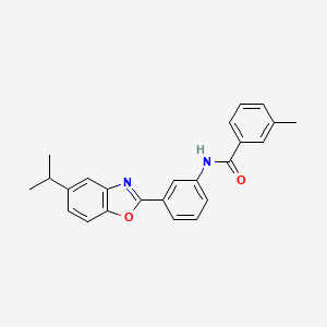molecular formula C24H22N2O2 B12895941 3-methyl-N-{3-[5-(propan-2-yl)-1,3-benzoxazol-2-yl]phenyl}benzamide CAS No. 590396-29-5