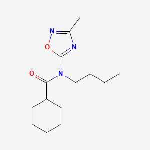 molecular formula C14H23N3O2 B12895959 N-Butyl-N-(3-methyl-1,2,4-oxadiazol-5-yl)cyclohexanecarboxamide CAS No. 62347-77-7