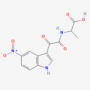 molecular formula C13H11N3O6 B12895979 2-(2-(5-Nitro-1H-indol-3-yl)-2-oxoacetamido)propanoic acid 