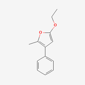 molecular formula C13H14O2 B12895984 5-Ethoxy-2-methyl-3-phenylfuran CAS No. 58753-43-8
