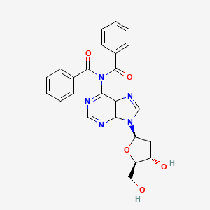 molecular formula C24H21N5O5 B12896044 N,N-Dibenzoyl-2'-deoxyadenosine CAS No. 6711-37-1
