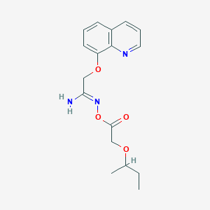 molecular formula C17H21N3O4 B12896083 N-(2-(sec-Butoxy)acetoxy)-2-(quinolin-8-yloxy)acetimidamide 