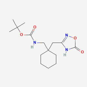 molecular formula C15H25N3O4 B12896104 tert-Butyl ((1-((5-oxo-2,5-dihydro-1,2,4-oxadiazol-3-yl)methyl)cyclohexyl)methyl)carbamate 