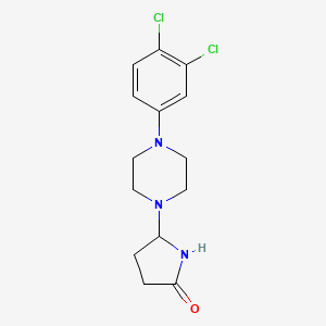 molecular formula C14H17Cl2N3O B12896105 5-(4-(3,4-Dichlorophenyl)piperazin-1-yl)pyrrolidin-2-one CAS No. 91703-22-9