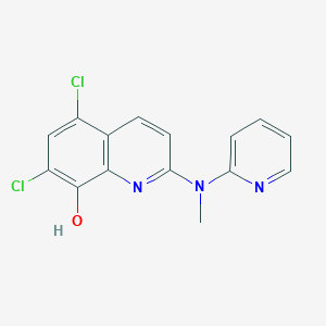 molecular formula C15H11Cl2N3O B12896111 8-Quinolinol, 5,7-dichloro-2-(methyl-2-pyridinylamino)- CAS No. 648896-68-8