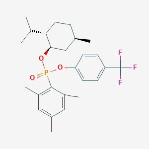 molecular formula C26H34F3O3P B12896154 (Rp)-(1R,2S,5R)-2-Isopropyl-5-methylcyclohexyl (4-(trifluoromethyl)phenyl) mesitylphosphonate 