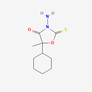 molecular formula C10H16N2O2S B12896180 3-Amino-5-cyclohexyl-5-methyl-2-sulfanylidene-1,3-oxazolidin-4-one CAS No. 88051-78-9