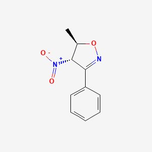 molecular formula C10H10N2O3 B12896191 Trans-5-methyl-4-nitro-3-phenyl-4,5-dihydroisoxazole 