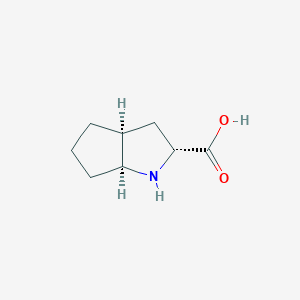 molecular formula C8H13NO2 B12896192 (2R,3aS,6aS)-Octahydrocyclopenta[b]pyrrole-2-carboxylic acid CAS No. 726691-28-7