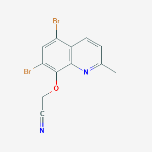 molecular formula C12H8Br2N2O B12896196 [(5,7-Dibromo-2-methylquinolin-8-yl)oxy]acetonitrile CAS No. 88757-75-9