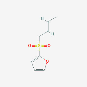 molecular formula C8H10O3S B12896247 2-(But-2-en-1-ylsulfonyl)furan 