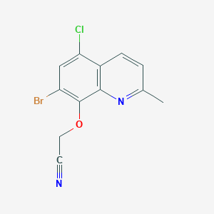 molecular formula C12H8BrClN2O B12896261 [(7-Bromo-5-chloro-2-methylquinolin-8-yl)oxy]acetonitrile CAS No. 88757-57-7