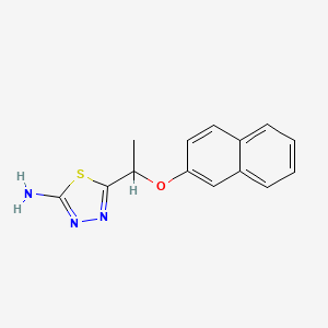 molecular formula C14H13N3OS B12896263 5-{1-[(Naphthalen-2-yl)oxy]ethyl}-1,3,4-thiadiazol-2-amine CAS No. 143541-11-1