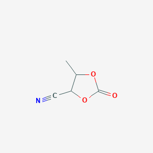 molecular formula C5H5NO3 B12896307 5-Methyl-2-oxo-1,3-dioxolane-4-carbonitrile CAS No. 827300-18-5