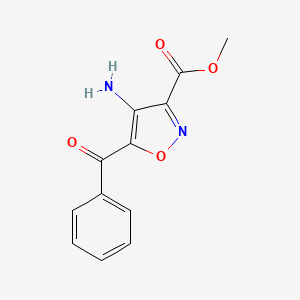molecular formula C12H10N2O4 B12896316 Methyl 4-amino-5-benzoyl-1,2-oxazole-3-carboxylate CAS No. 647862-64-4