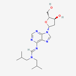 molecular formula C19H30N6O3 B12896335 N'-(9-((2R,4S,5R)-4-Hydroxy-5-(hydroxymethyl)tetrahydrofuran-2-yl)-9H-purin-6-yl)-N,N-diisobutylformimidamide 