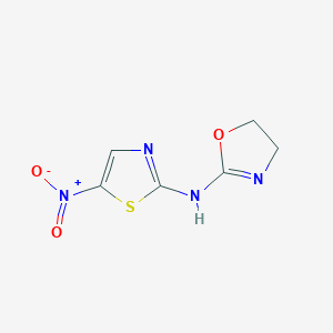molecular formula C6H6N4O3S B12896366 4,5-Dihydro-N-(5-nitro-2-thiazolyl)-2-oxazolamine CAS No. 24240-60-6