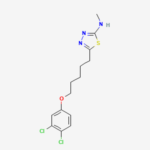 molecular formula C14H17Cl2N3OS B12896381 5-(5-(3,4-Dichlorophenoxy)pentyl)-N-methyl-1,3,4-thiadiazol-2-amine CAS No. 87431-59-2