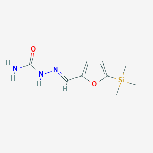 molecular formula C9H15N3O2Si B12896392 2-((5-(Trimethylsilyl)furan-2-yl)methylene)hydrazinecarboxamide 