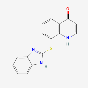 molecular formula C16H11N3OS B12896397 4(1H)-Quinolinone, 8-(1H-benzimidazol-2-ylthio)- CAS No. 112903-36-3