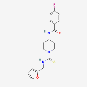 molecular formula C18H20FN3O2S B12896404 4-Fluoro-N-{1-[(furan-2-ylmethyl)-thiocarbamoyl]-piperidin-4-yl}-benzamide CAS No. 606112-40-7