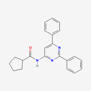 molecular formula C22H21N3O B12896438 N-(2,6-diphenylpyrimidin-4-yl)cyclopentanecarboxamide CAS No. 820961-52-2