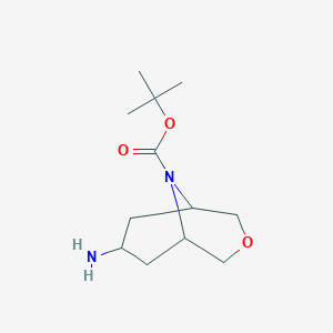 molecular formula C12H22N2O3 B1289645 Tert-butyl 7-amino-3-oxa-9-azabicyclo[3.3.1]nonane-9-carboxylate CAS No. 1250991-27-5