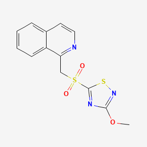 molecular formula C13H11N3O3S2 B12896478 1-[(3-Methoxy-1,2,4-thiadiazole-5-sulfonyl)methyl]isoquinoline CAS No. 922505-42-8