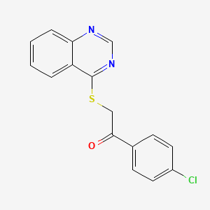 molecular formula C16H11ClN2OS B12896499 Ethanone, 1-(4-chlorophenyl)-2-(4-quinazolinylthio)- CAS No. 31737-20-9