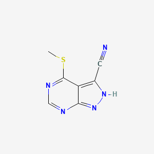molecular formula C7H5N5S B12896505 4-(Methylsulfanyl)-2H-pyrazolo[3,4-D]pyrimidine-3-carbonitrile CAS No. 80117-79-9