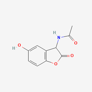 molecular formula C10H9NO4 B12896507 N-(5-Hydroxy-2-oxo-2,3-dihydro-1-benzofuran-3-yl)acetamide CAS No. 189312-65-0