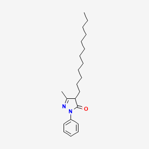 molecular formula C22H34N2O B12896526 4-Dodecyl-2,4-dihydro-5-methyl-2-phenyl-3H-pyrazol-3-one CAS No. 97259-72-8