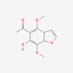 molecular formula C12H14O5 B12896534 1-(6-Hydroxy-4,7-dimethoxy-3a,7a-dihydro-1-benzofuran-5-yl)ethan-1-one CAS No. 90936-33-7
