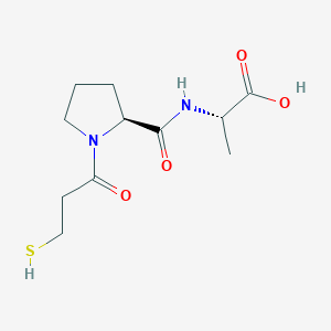 molecular formula C11H18N2O4S B12896549 (2S)-2-[[(2S)-1-(3-sulfanylpropanoyl)pyrrolidine-2-carbonyl]amino]propanoic acid 