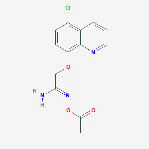 molecular formula C13H12ClN3O3 B12896564 N-Acetoxy-2-((5-chloroquinolin-8-yl)oxy)acetimidamide 